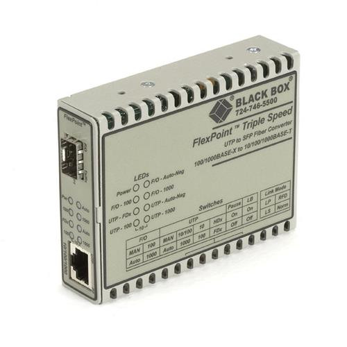 Black Box  convertisseur de support réseau 1000 Mbit/s Monomode Blanc - LMC1017A-SMST
