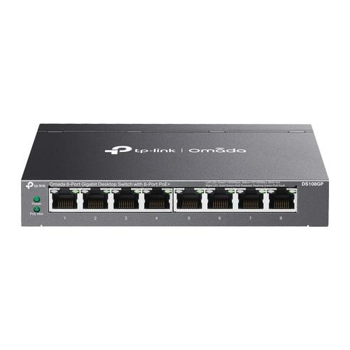 TP-Link Omada  commutateur réseau Non-géré Gigabit Ethernet (10/100/1000) Connexion Ethernet, supportant l'alimentation via ce port (PoE) Noir - DS108GP