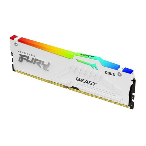 Kingston Technology FURY Beast 16 Go 5600 MT/s DDR5 CL40 DIMM White RGB XMP - KF556C40BWA-16