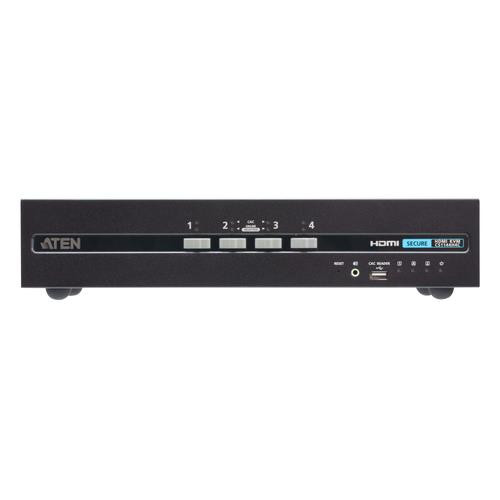 ATEN Commutateur KVM sécurisé HDMI à 4 ports USB et double affichage avec CAC (conforme à PSD PP v4.0) - CS1144H4C-AT-G
