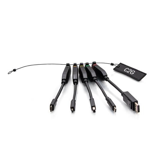 C2G  changeur de genre de câble 5x HDMI 1x Mini DisplayPort, 1x USB-C, 1x HDMI Mini, 1x HDMI Micro, 1 DisplayPort Noir, Multicolore - C2G30287