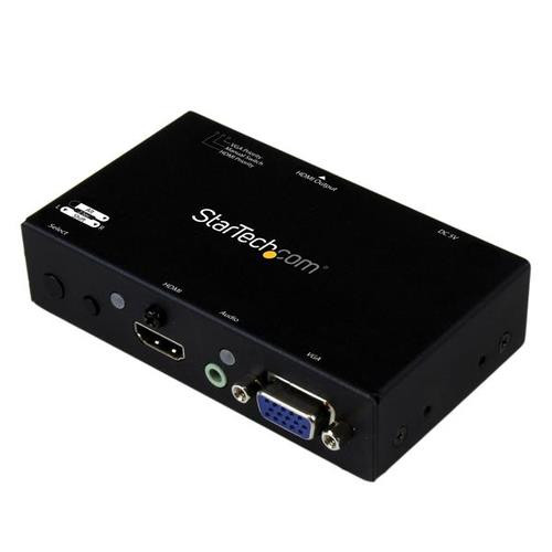 StarTech.com Switch 2x1 HDMI et VGA vers HDMI avec convertisseur VGA vers HDMI et commutation prioritaire - 1080p - VS221VGA2HD
