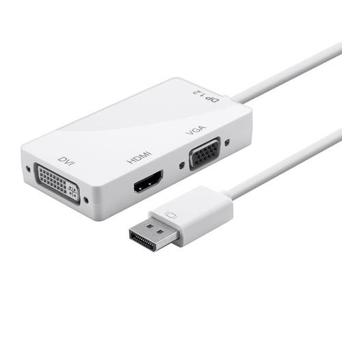 Monoprice  câble vidéo et adaptateur 1,8 m DisplayPort VGA + HDMI + DVI Blanc - 12800