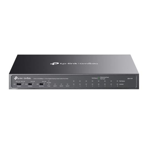 TP-Link Omada  commutateur réseau Non-géré Fast Ethernet (10/100) Connexion Ethernet, supportant l'alimentation via ce port (PoE) Noir - DS111P