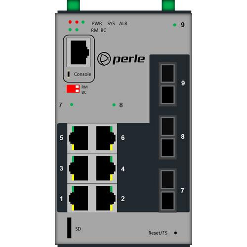 Perle IDS-509F3-C2SD20-SD40 Géré L2 Gigabit Ethernet (10/100/1000) Noir, Gris - 07014010