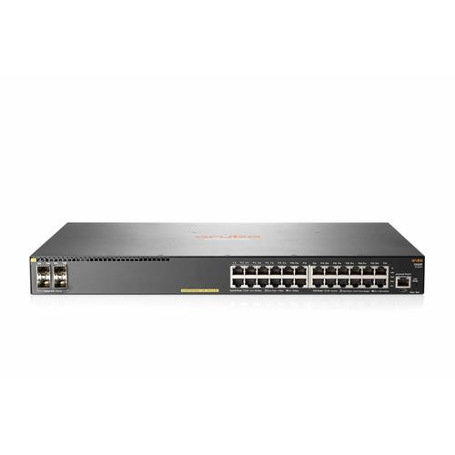 HPE Aruba Networking Aruba 2930F 24G PoE+ 4SFP+ TAA Géré L3 Gigabit Ethernet (10/100/1000) Connexion Ethernet, supportant l'alimentation via ce port (PoE) 1U Gris - JL263A#B2B