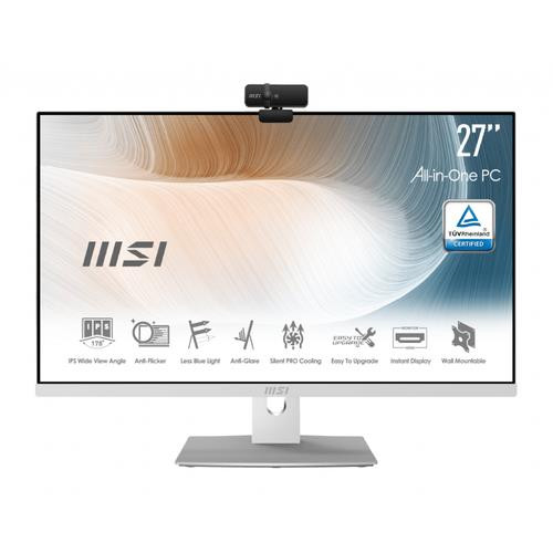 MSI Modern AM271P 11M-055US Intel® Core™ i7 i7-1165G7 68,6 cm (27") 1920 x 1080 pixels PC All-in-One 16 Go DDR4-SDRAM 512 Go SSD Windows 10 Home Wi-Fi 6 (802.11ax) Blanc - MODERN AM271P 11M-055US