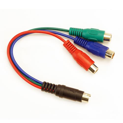 VisionTek  câble vidéo et adaptateur RCA S-Video (4-pin) Bleu, Vert, Rouge - 900660