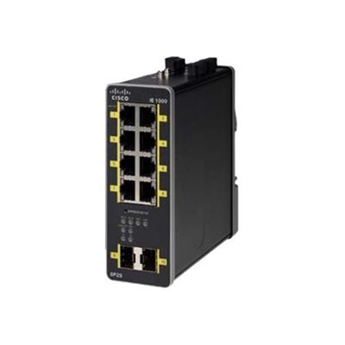 Cisco  commutateur réseau Géré Gigabit Ethernet (10/100/1000) Connexion Ethernet, supportant l'alimentation via ce port (PoE) Noir - IE-1000-8P2S-LM