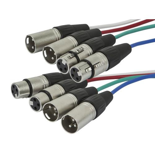 Monoprice  câble audio 6 m 4 x XLR (3-pin) Multicolore - 601394