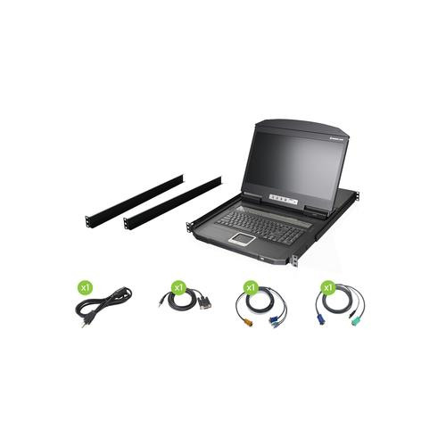 iogear  support d'ordinateurs 47 cm (18.5") 1366 x 768 pixels Métal, Plastique Noir 1U - GCL1908W