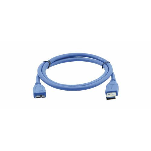 Kramer Electronics  câble USB USB 3.2 Gen 1 (3.1 Gen 1) 0,9 m USB A Micro-USB B Bleu - C-USB3/MICROB-3