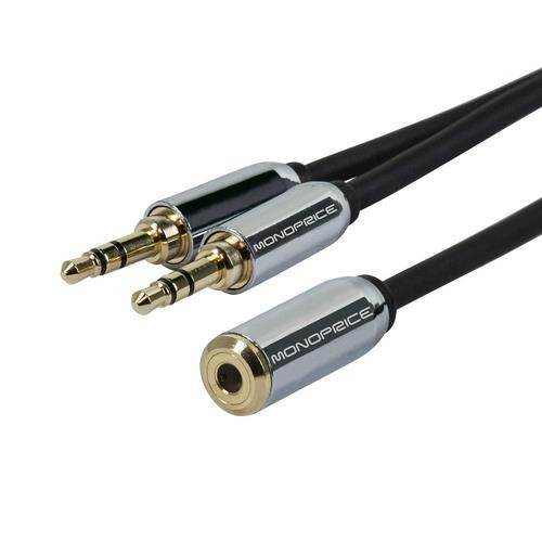 Monoprice  câble audio 0,15 m 3,5mm 2 x 3.5mm Noir, Argent - 10146