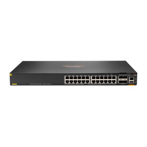 HPE Aruba Networking Aruba 6300F 24-port 1GbE Class 4 PoE & 4-port SFP56 Géré L3 Gigabit Ethernet (10/100/1000) Connexion Ethernet, supportant l'alimentation via ce port (PoE) 1U Gris - JL666A#B2B