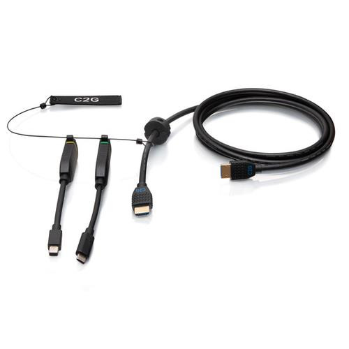 C2G 1,8 m Boucle d’adaptateurs 4K HDMI® à câble et à dongle Premium avec code couleur Mini DisplayPort™ et USB-C® - 30054 C2G 1,8 m Boucle d’adaptateurs 4K HDMI® à câble et à dongle Premium avec code couleur Mini DisplayPort™ et USB-C® - 30054