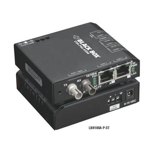 Black Box  convertisseur de support réseau 100 Mbit/s Multimode Noir - LBH100A-P-ST