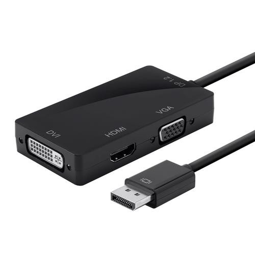 Monoprice  câble vidéo et adaptateur DisplayPort VGA + HDMI + DVI Noir - 12802