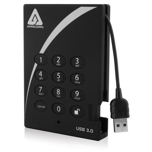 Apricorn  disque dur externe 1 To 5400 tr/min USB Type-A 3.2 Gen 1 (3.1 Gen 1) Noir - A25-3PL256-1000