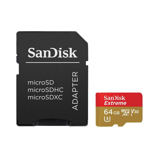 SanDisk 64GB Extreme MicroSDXC 64 Go UHS-I Classe 10 - 00173363