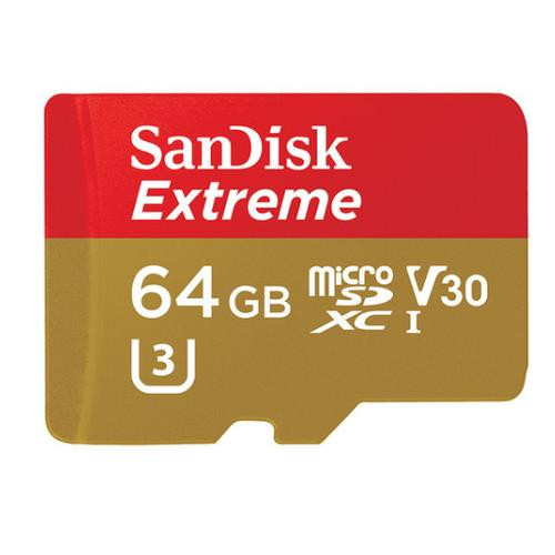 SanDisk Extreme, microSDXC, 64GB 64 Go UHS-I Classe 10 - SDSQXVF-064G-GN6MA