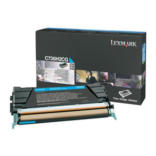 Lexmark C736, X736, X738 Cartouche de toner 1 pièce(s) Original Cyan - C736H2CG