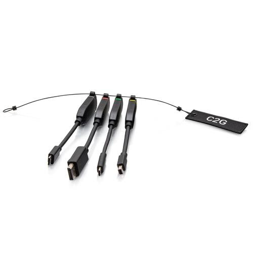 C2G  changeur de genre de câble 4x HDMI 1x Mini DisplayPort, 1x USB-C, 1x HDMI Mini, 1x DisplayPort Noir, Multicolore - C2G30289