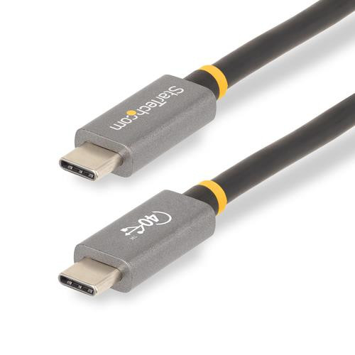 StarTech.com Câble USB4 de 1m 40Gbps, 240W (5A) Power Delivery, 8K 120Hz/4K 240Hz DP Alt Mode, Câble USB-C Certifié USB-IF - Compatible Thunderbolt - CC1M-40G-USB-CABLE