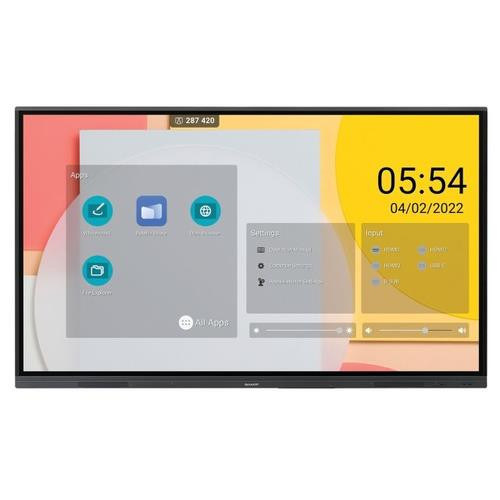 Sharp PNL752B Écran plat interactif 190,5 cm (75") LCD Wifi 400 cd/m² 4K Ultra HD Noir Écran tactile Android 16/7 - PN-L752B