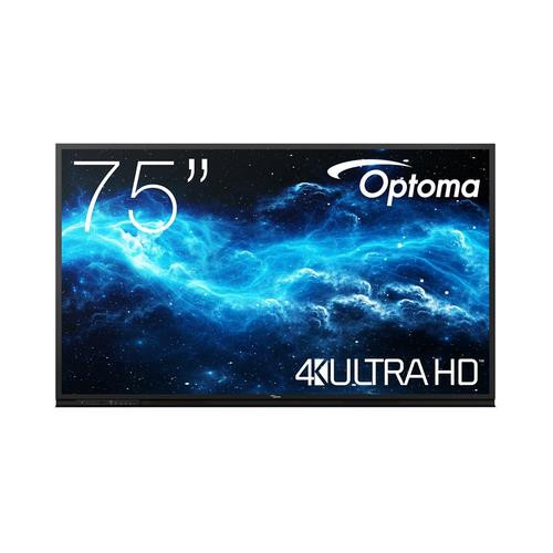 Optoma 3752RK Écran plat interactif 190,5 cm (75") LED Wifi 400 cd/m² 4K Ultra HD Noir Écran tactile Intégré dans le processeur Android 11 - H1F0H04BW101