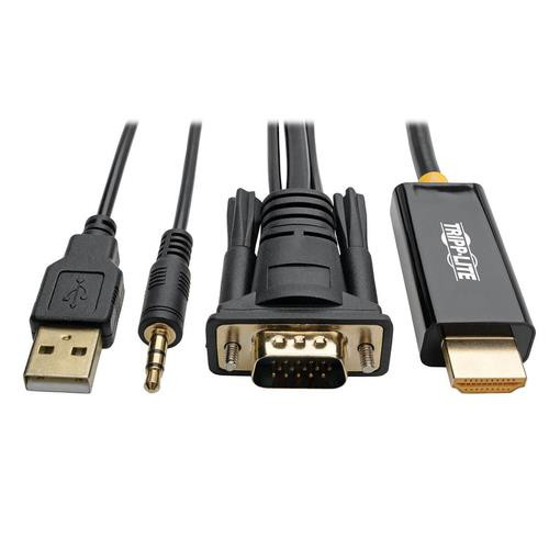 Tripp Lite  câble vidéo et adaptateur 1,8 m VGA (D-Sub) + 3.5mm + USB Type-A Noir - P116-006-HDMI-A