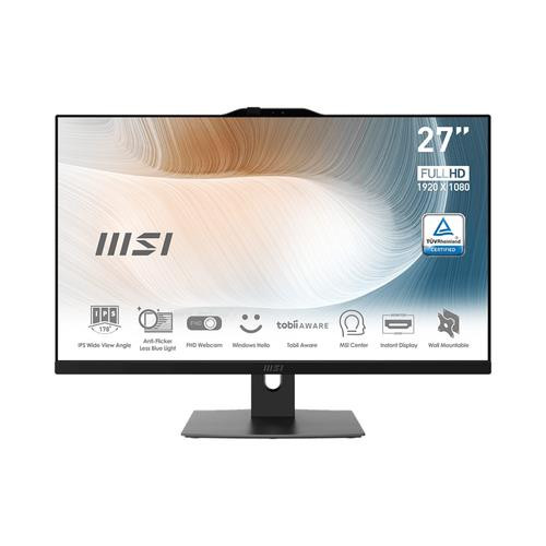 MSI Modern M272P 12M-029US Intel® Core™ i5 i5-1240P 68,6 cm (27") 1920 x 1080 pixels PC All-in-One 8 Go DDR4-SDRAM 512 Go SSD Windows 11 Home Wi-Fi 6 (802.11ax) Noir - MODERN AM272P 12M-029US