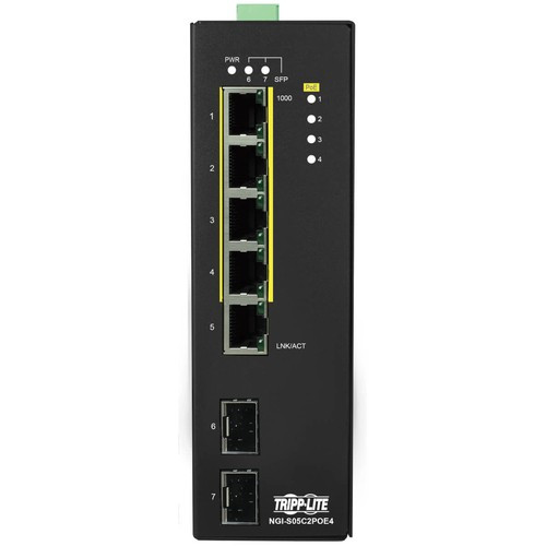 Tripp Lite  commutateur réseau Géré Gigabit Ethernet (10/100/1000) Connexion Ethernet, supportant l'alimentation via ce port (PoE) Noir - NGI-S05C2POE4
