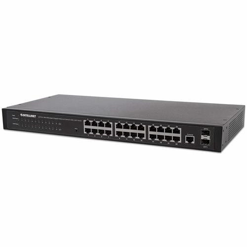 Intellinet  commutateur réseau Géré Gigabit Ethernet (10/100/1000) 1U Noir - 560917