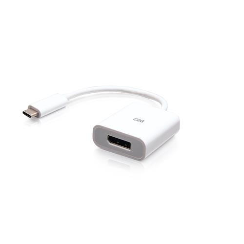 C2G Convertisseur adaptateur USB-C vers DisplayPort - 4K 60 Hz - Blanc - 26934