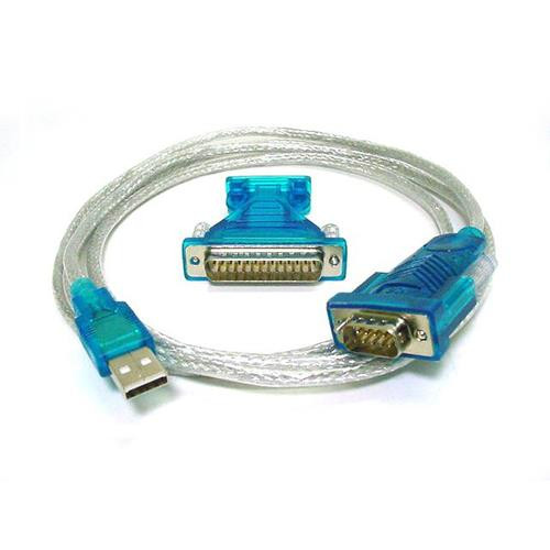 Monoprice USB/RS232 DB9-DB25, M/M câble Série Bleu, Acier inoxydable 1,778 m USB Type-A DB-9 - 2067