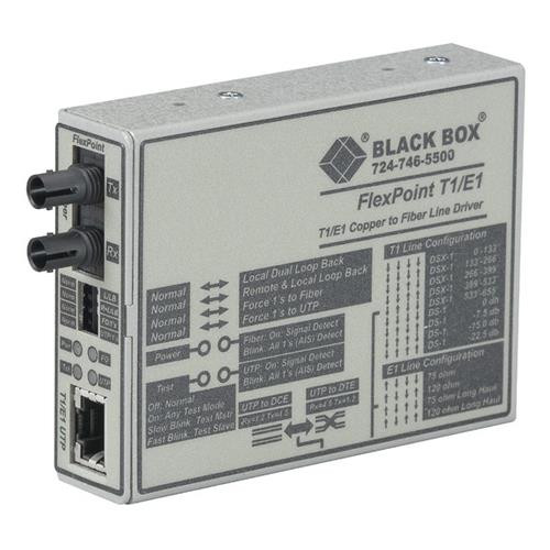 Black Box  convertisseur de support réseau 2048 Mbit/s Monomode Gris - MT661A-SM