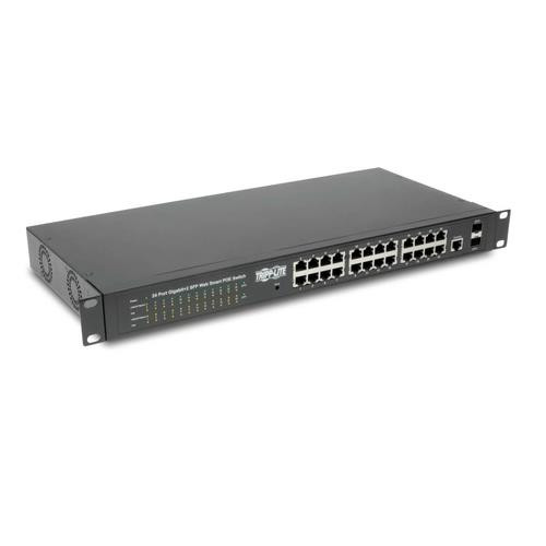 Tripp Lite  commutateur réseau Géré L2 Gigabit Ethernet (10/100/1000) Connexion Ethernet, supportant l'alimentation via ce port (PoE) 1U Noir - NGS24C2POE