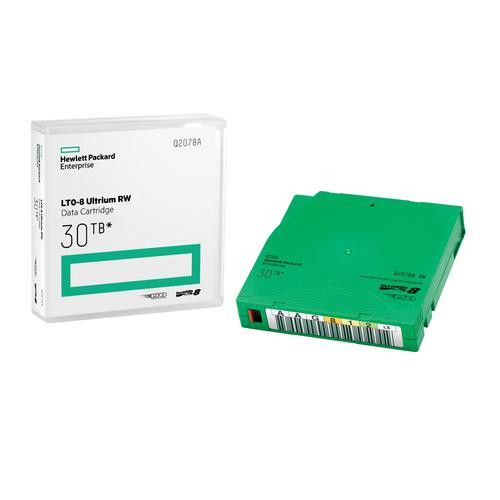 HPE LTO-8 Ultrium 30TB RW Custom Labeled Library Pack 20 Data Cartridges with Cases - Q2078AL