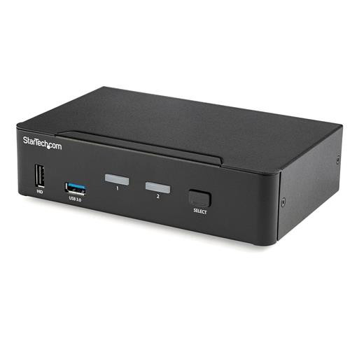 StarTech.com Switch KVM DisplayPort à 2 Ports - 4K60Hz - Écran Unique - Switch KVM USB UHD DP 1.2 à 2 Ports avec Hub USB 3.0 Intégré et Audio - Dell HP Apple Lenovo - Conforme TAA - SV231DPU34K