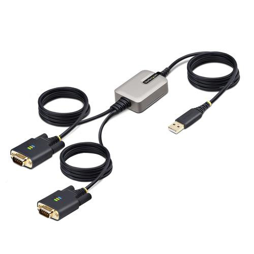 StarTech.com  changeur de genre de câble USB-A 2 x DB-9 RS-232 Noir, Gris - 2P6FFC-USB-SERIAL