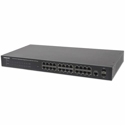 Intellinet  commutateur réseau Géré Gigabit Ethernet (10/100/1000) Connexion Ethernet, supportant l'alimentation via ce port (PoE) Noir - 560559