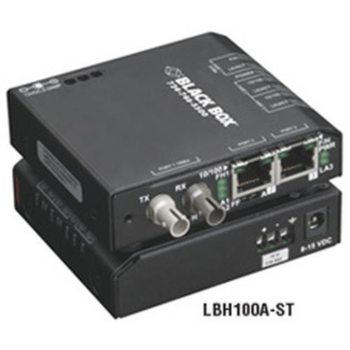 Black Box  convertisseur de support réseau 100 Mbit/s Noir - LBH100A-SSC