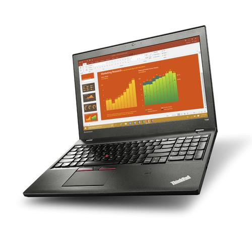 Lenovo ThinkPad T560 Intel® Core™ i7 i7-6600U Ordinateur portable 39,6 cm (15.6") Full HD 8 Go DDR3L-SDRAM 256 Go SSD Wi-Fi 5 (802.11ac) Windows 7 Professional Noir - 20FH001TUS