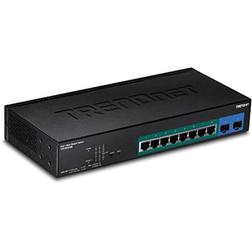 Trendnet  commutateur réseau Géré Gigabit Ethernet (10/100/1000) Connexion Ethernet, supportant l'alimentation via ce port (PoE) 1U Noir - TPE-082WS