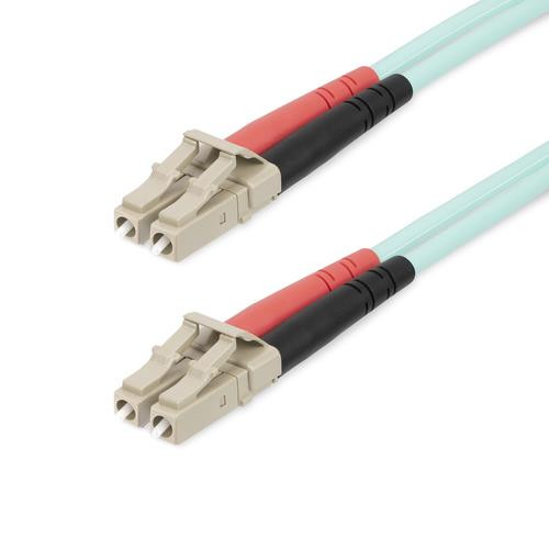 StarTech.com Câble à Fibre Optique Multimode LC/UPC vers LC/UPC OM4, Fibre LOMMF/VCSEL Zipcord 50/125µm, Réseaux 100G, Faible Perte d'Insertion, Cordon de Raccordement Fibre LSZH, 25m - 450FBLCLC25