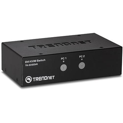 Trendnet  commutateur écran, clavier et souris Noir - TK-222DVK