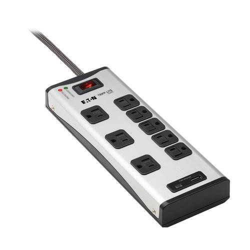 Tripp Lite  protection surtension Noir, Argent 8 sortie(s) CA 120 V 2,44 m - TLM88USBC