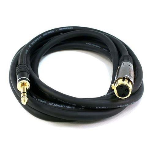 Monoprice  câble audio 3 m 6,35 mm TRS XLR (3-pin) Noir - 4770