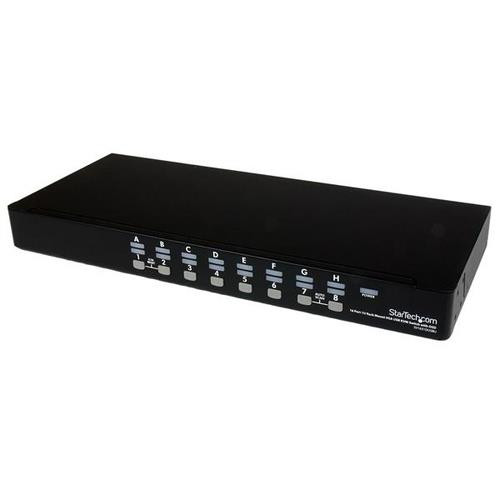 StarTech.com Kit de commutateur KVM USB à montage sur rack 1U 16 ports avec affichage à l'écran et câbles - SV1631DUSBUK