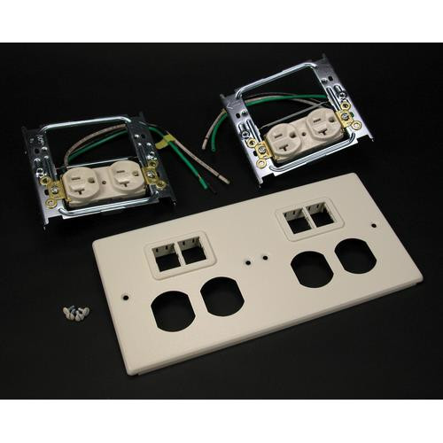 WIREMOLD  Plaque de commutation et obturateur Ivoire - CV4047-2WWTT